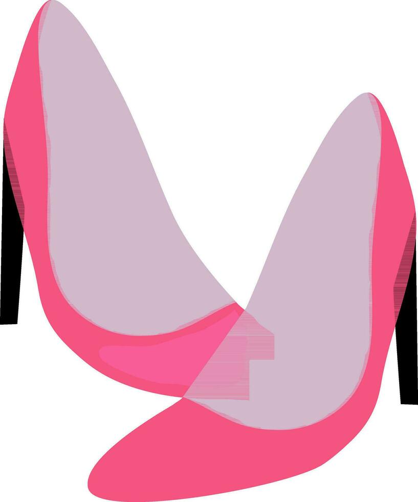 Beautiful pink color high heel shoes. vector
