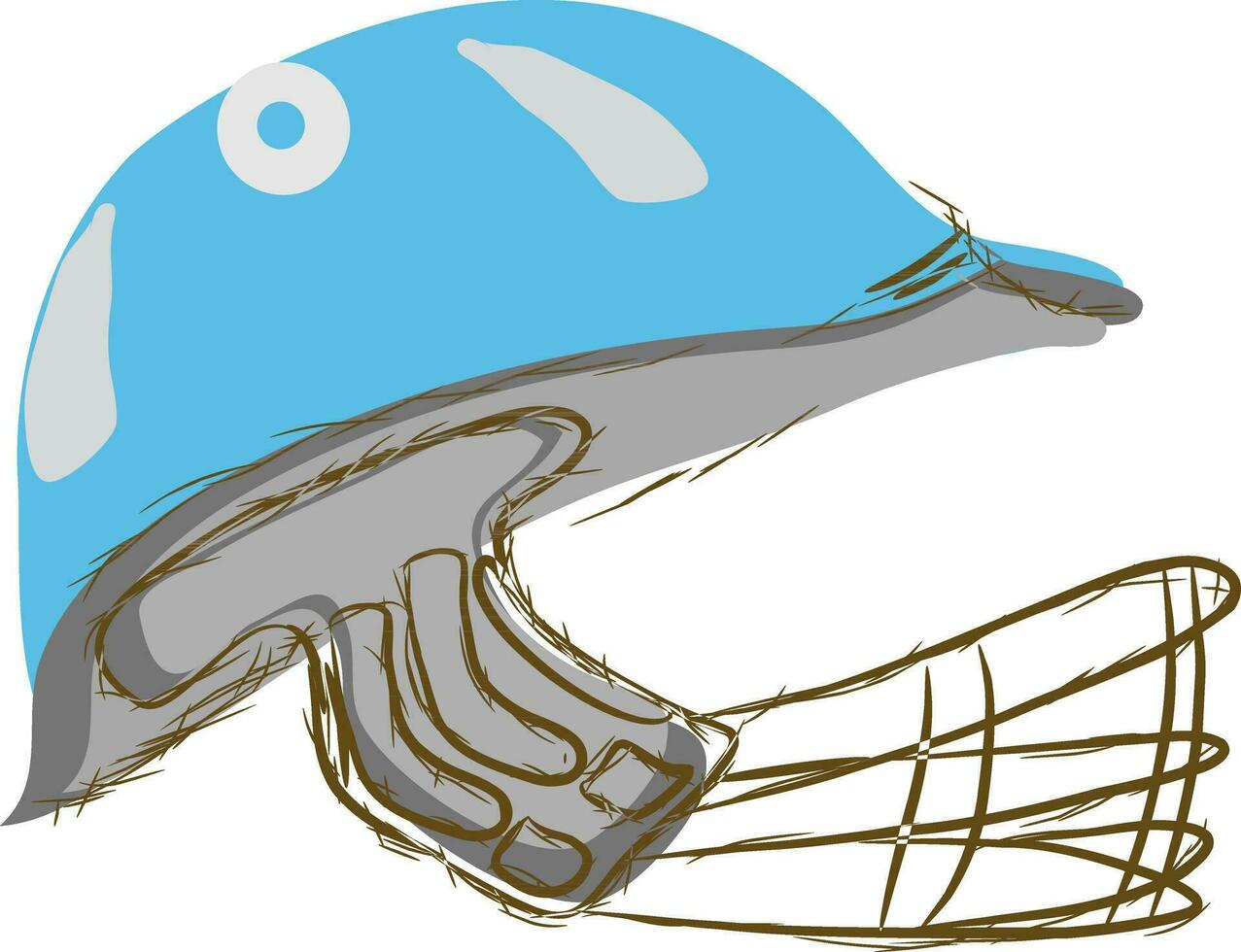 Illustration of a cricket helmet. vector