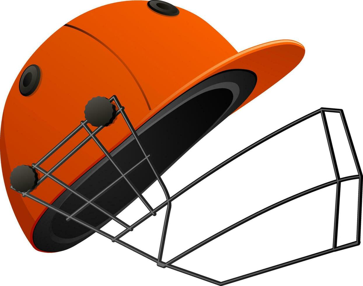 Flat illustration of cricket helemet. vector