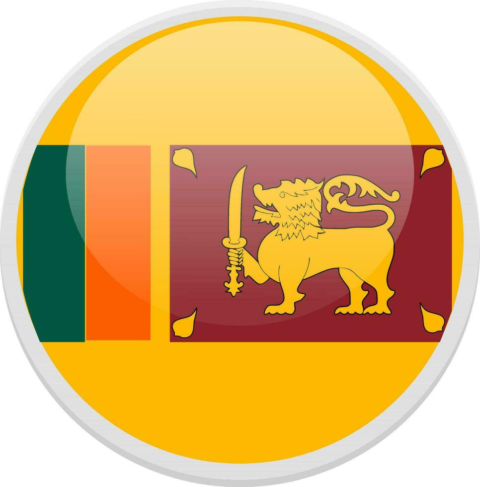 Flag of Srilanka on circular background. vector