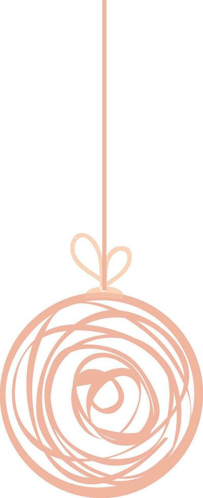 Rounded hanging ball with ribbon. vector
