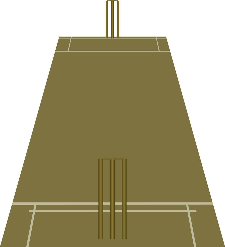 Flat illustration of cricket pitch. vector