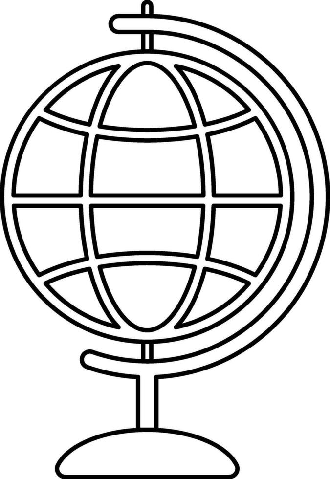 Globe icon with stand in illustration. vector