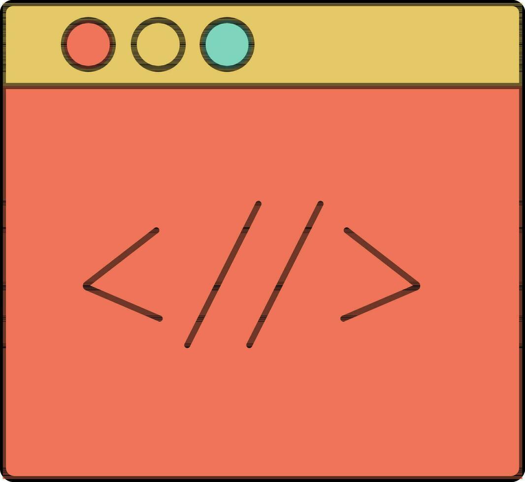 vistoso programación código icono. vector