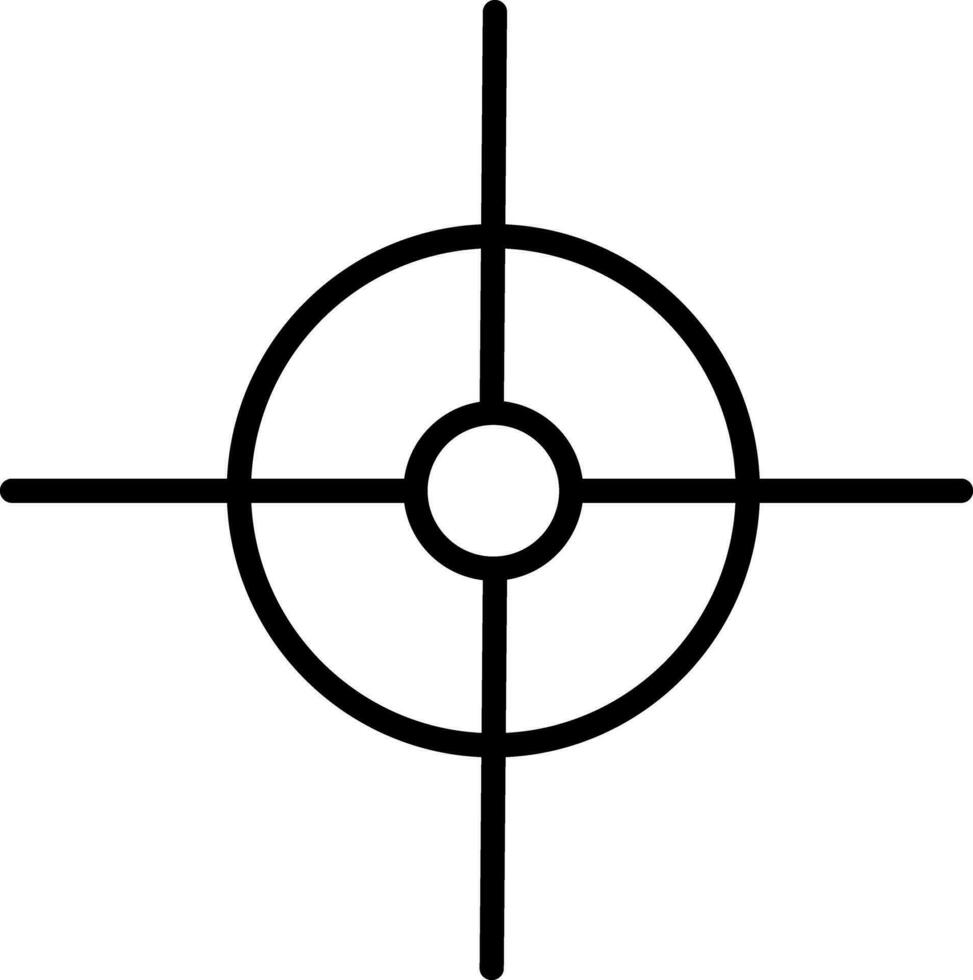 Crosshair pointer icon in black and white color. vector