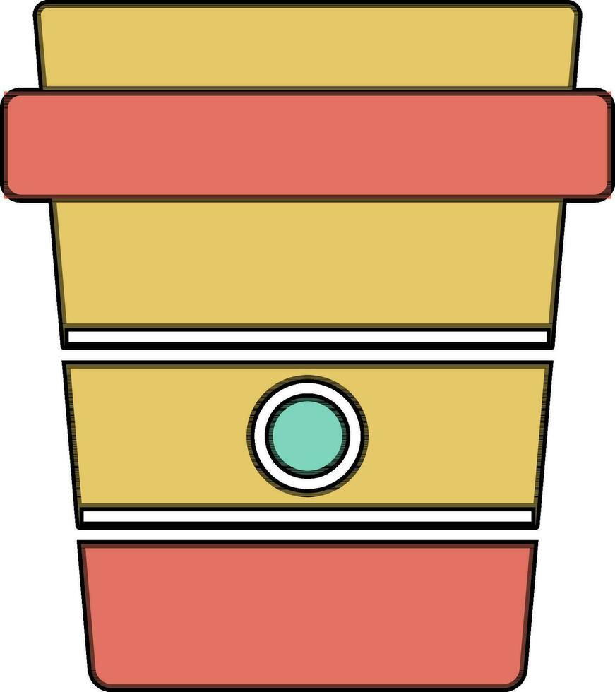 Disposable coffee cup icon in flat design. vector