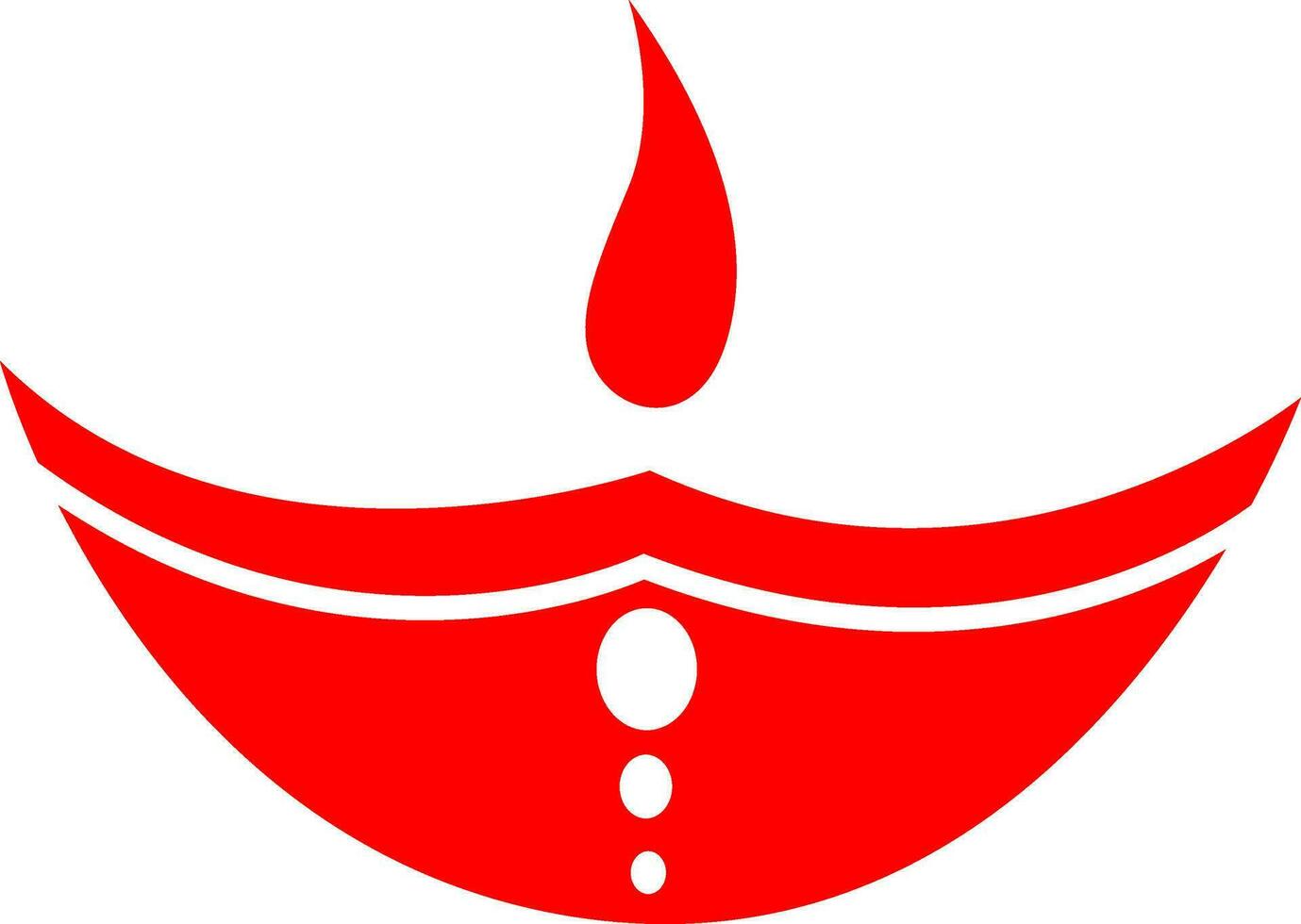 Diya red and white color. vector