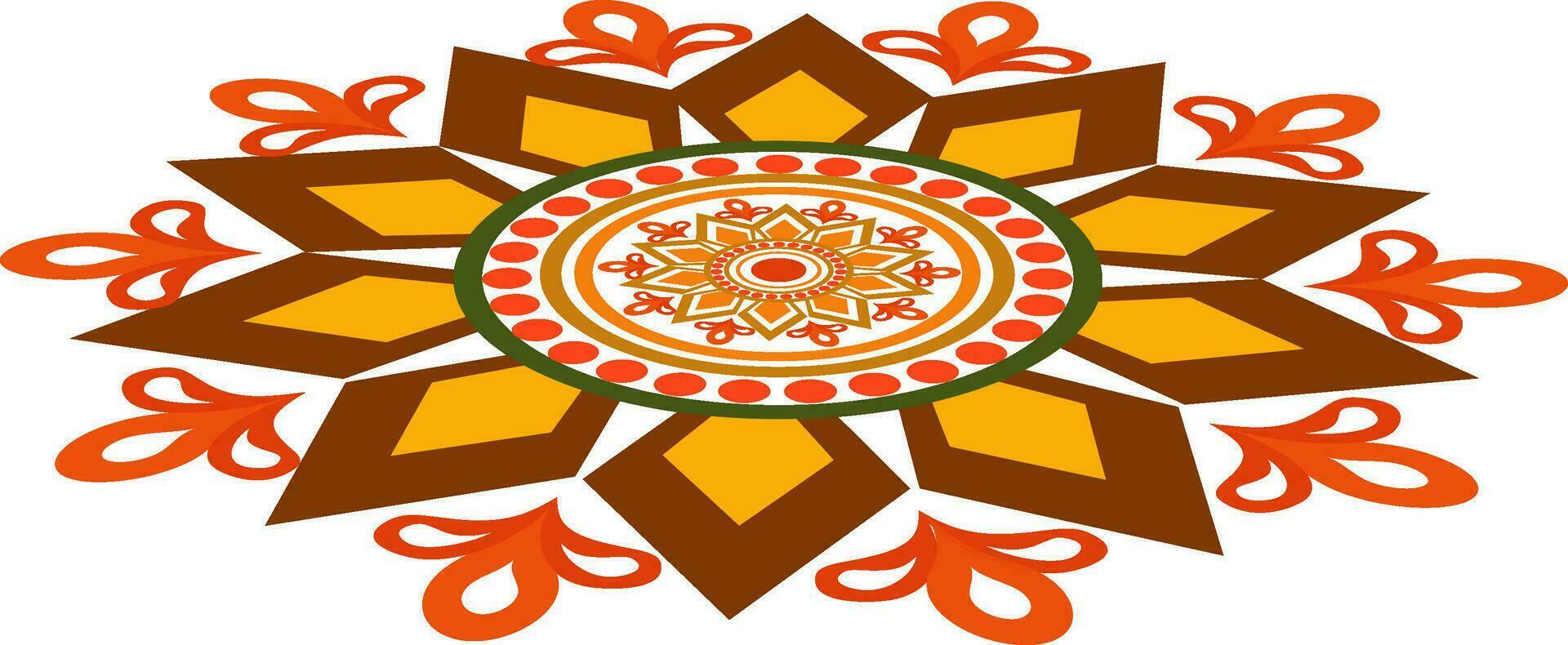 Colourful floral abstract design pattern or rangoli. vector