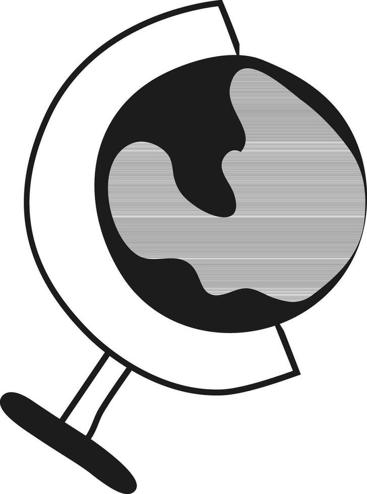 Black and white earth globe. vector