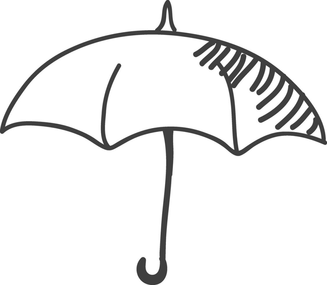 Umbrella in black and white color. vector