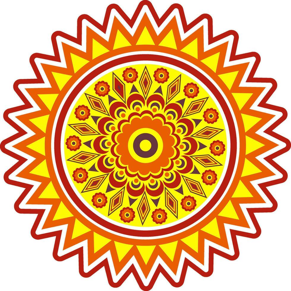 Flat illustration of colorful mandala design. vector