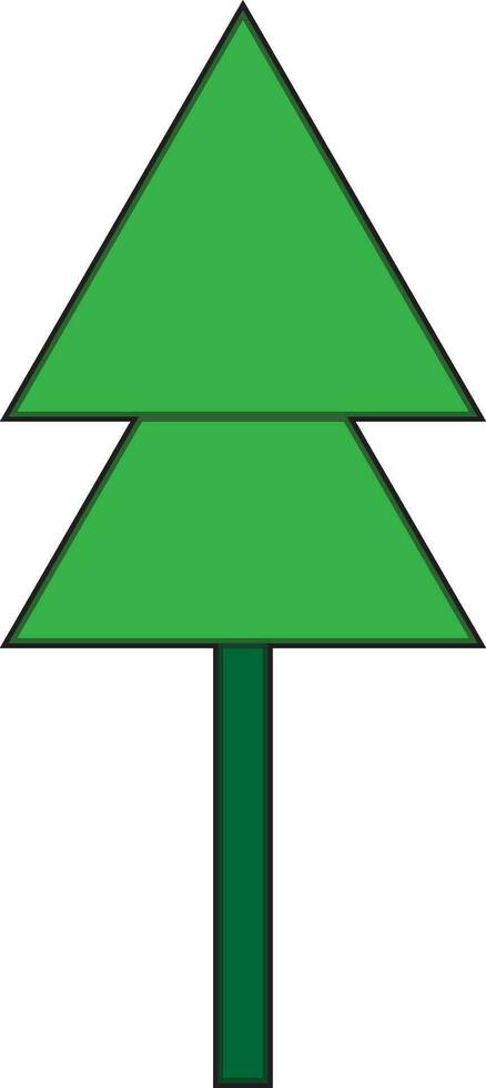 aislado verde árbol en plano estilo. vector