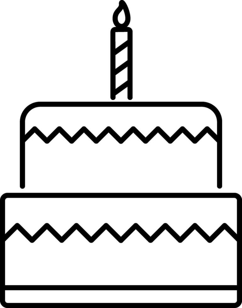 Flat illustration of Delicious Cake with Candle. vector