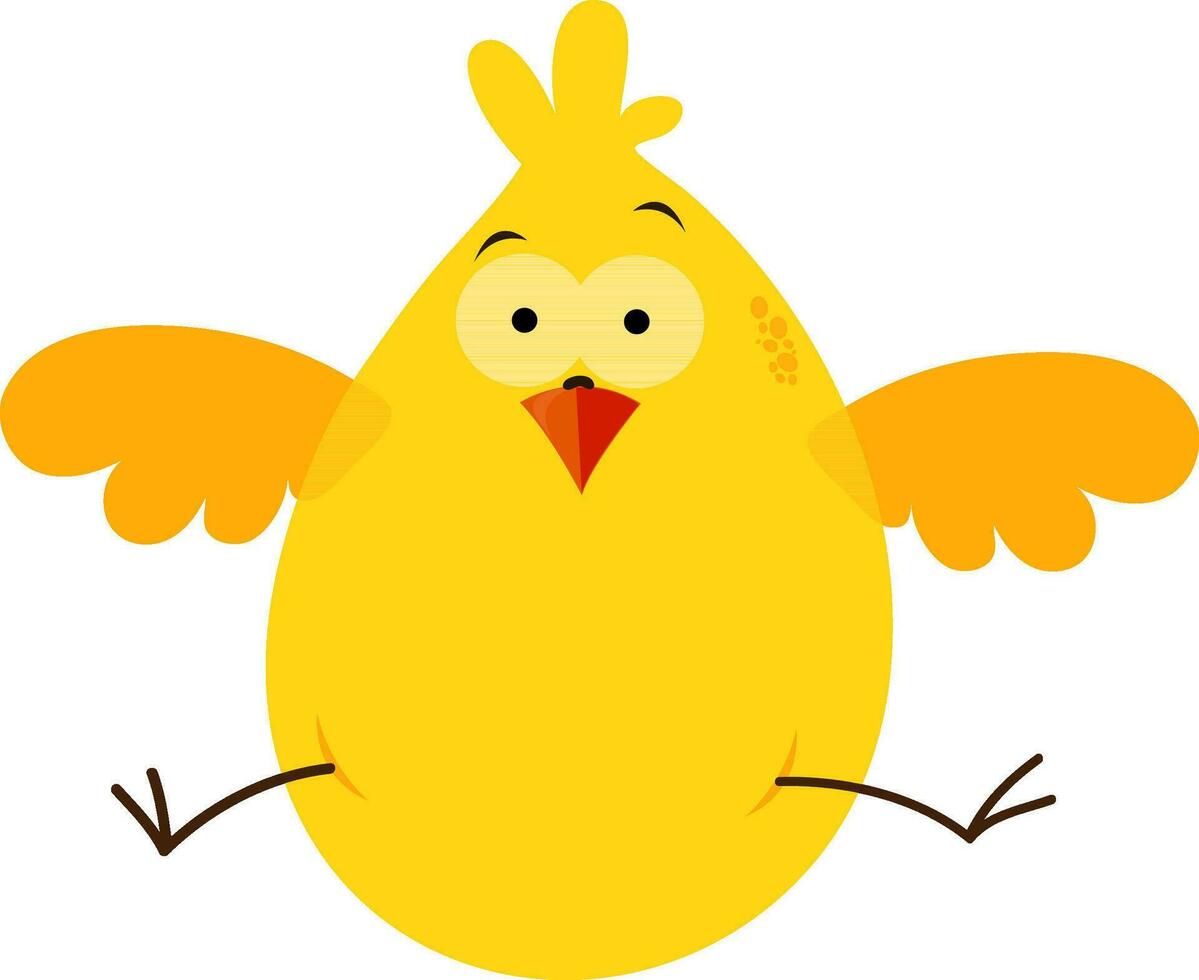 Cartoon character of cute chick. vector