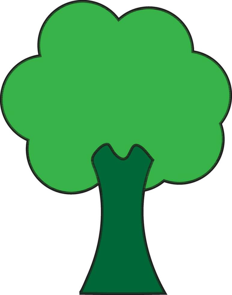 Green tree on white background. vector