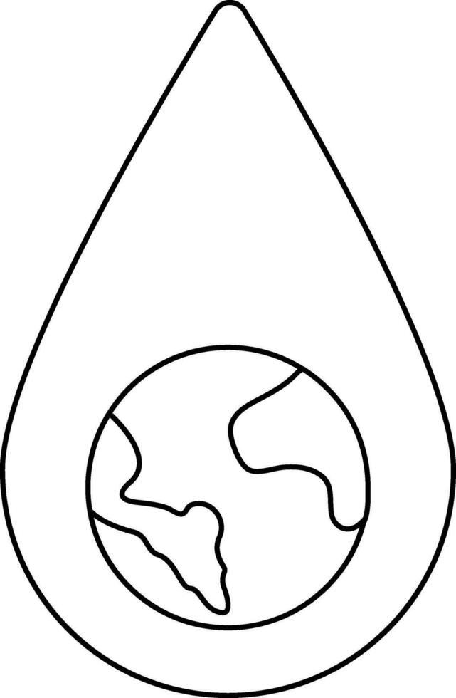 Water is life, save water-save earth concept in line art. vector