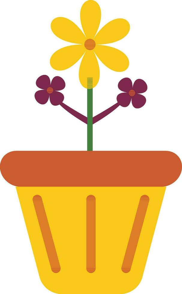 Flat style flower pot icon. vector