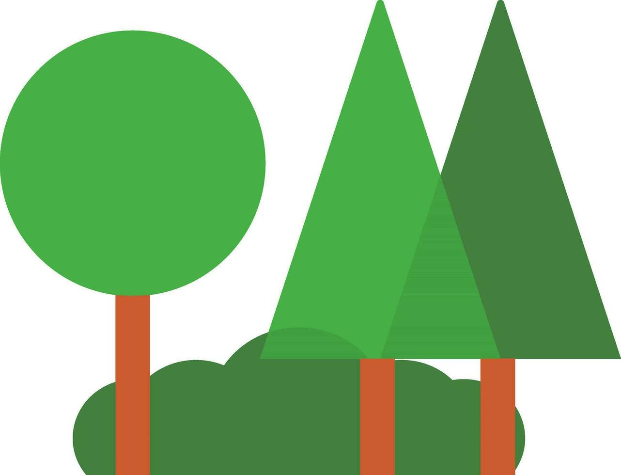 Illustration of green trees icon. vector