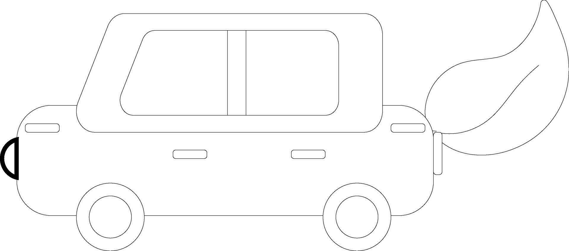 Line art icon of Eco Car for No Pollution concept. vector