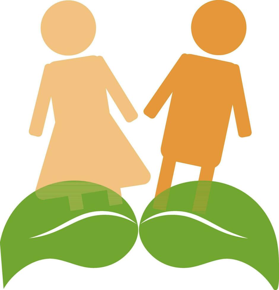 Ecological people icon in flat style. vector