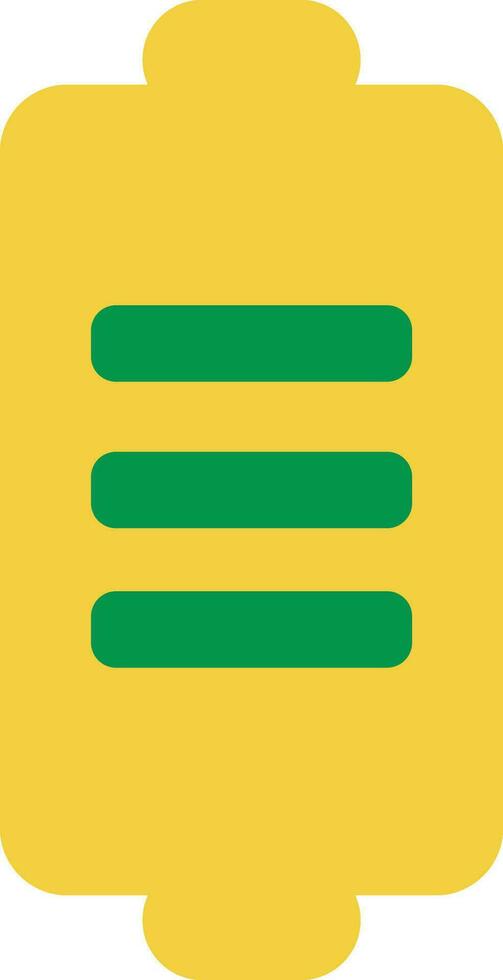 Yellow and green icon of  Power saving or Battery. vector