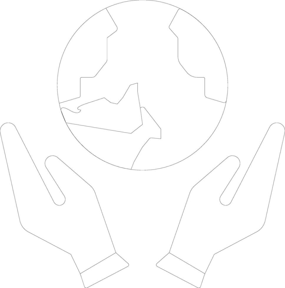 Earth globe save in human hands. vector