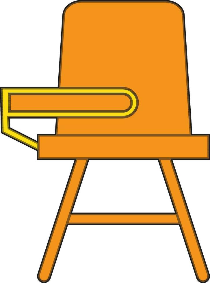 School desk chair icon in illustration. vector