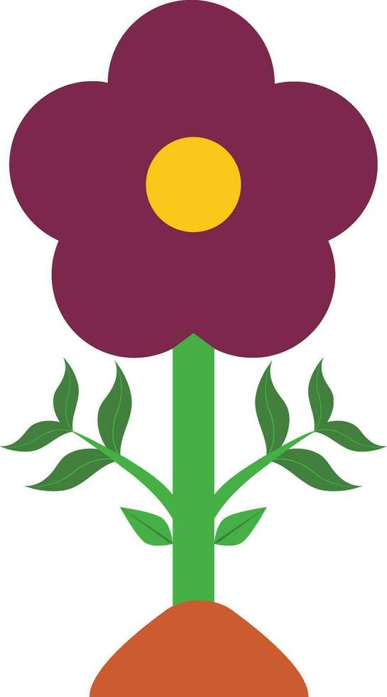 Flat style flower plant icon. vector