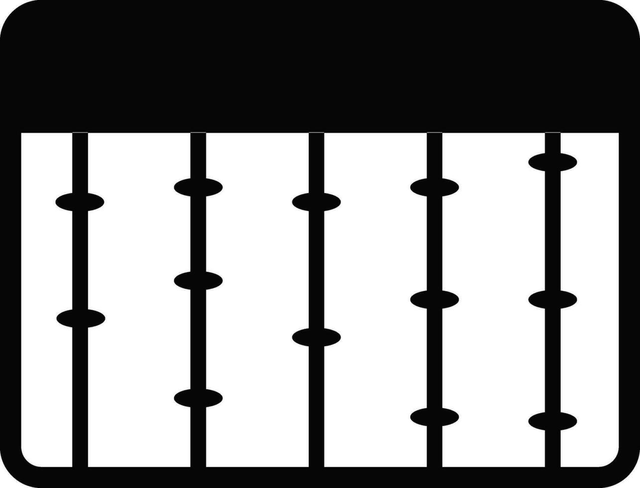 Glyph style of abacus icon for education concept. vector