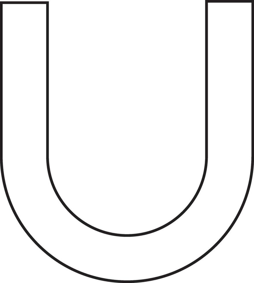 U form of magnet for education concept in stroke. vector