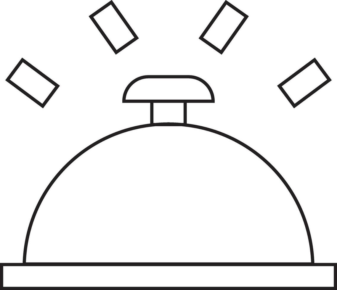 Illustration of bell icon for service in stroke style. vector