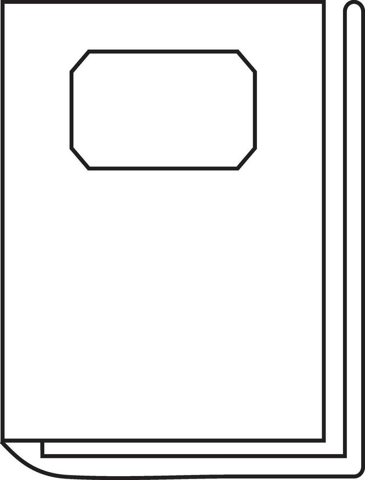 Stroke style of study book icon in isolated. vector