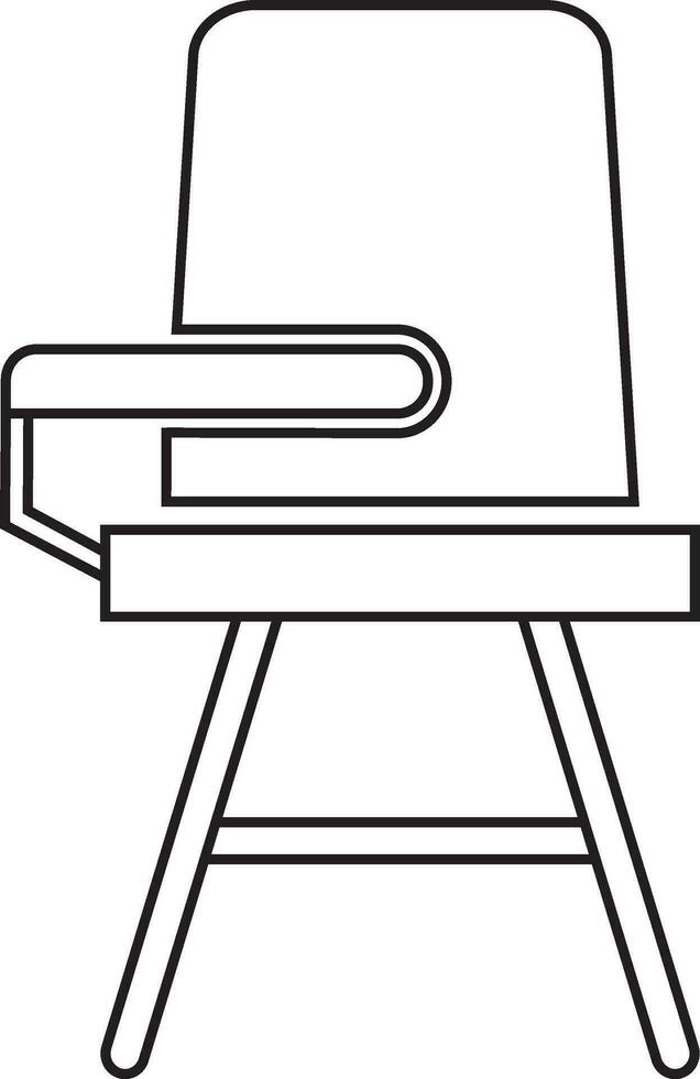 carrera estilo de colegio escritorio silla icono en ilustración. vector