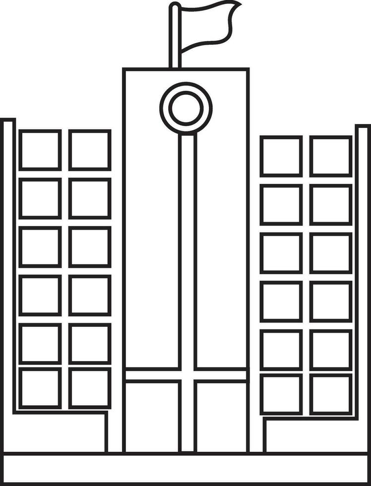 Classical school building icon in isolated. vector