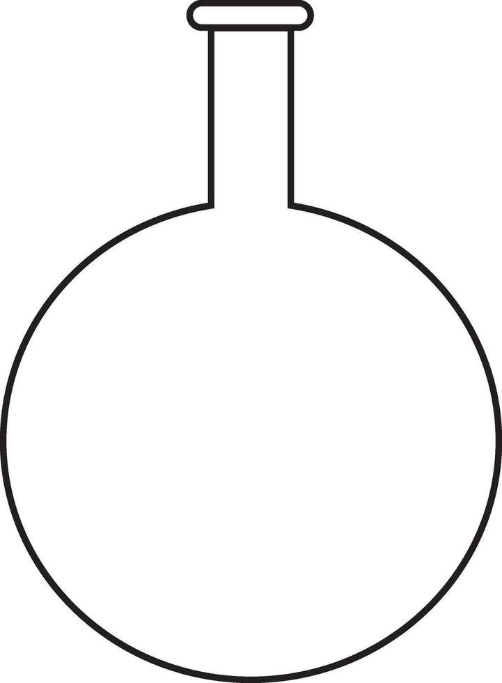 Stroke style of  pot icon for laboratory in illustration. vector