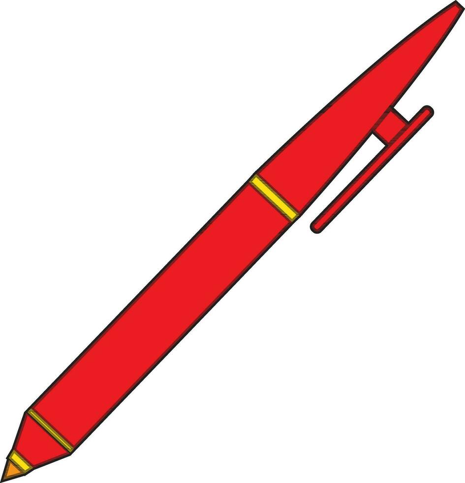 Red pen icon for education in illustration. vector