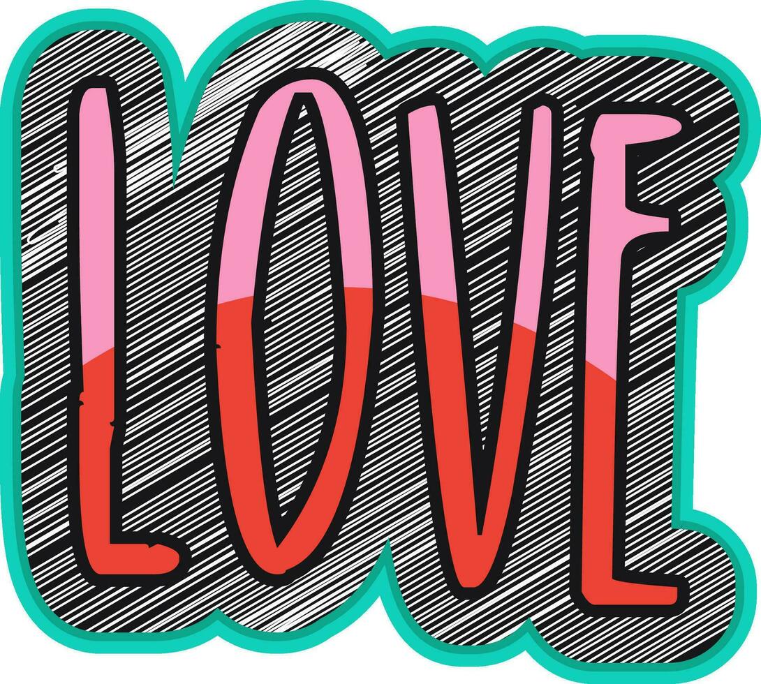 Creative text design Love. vector