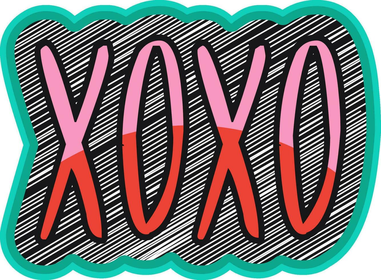 Creative XOXO text design. vector