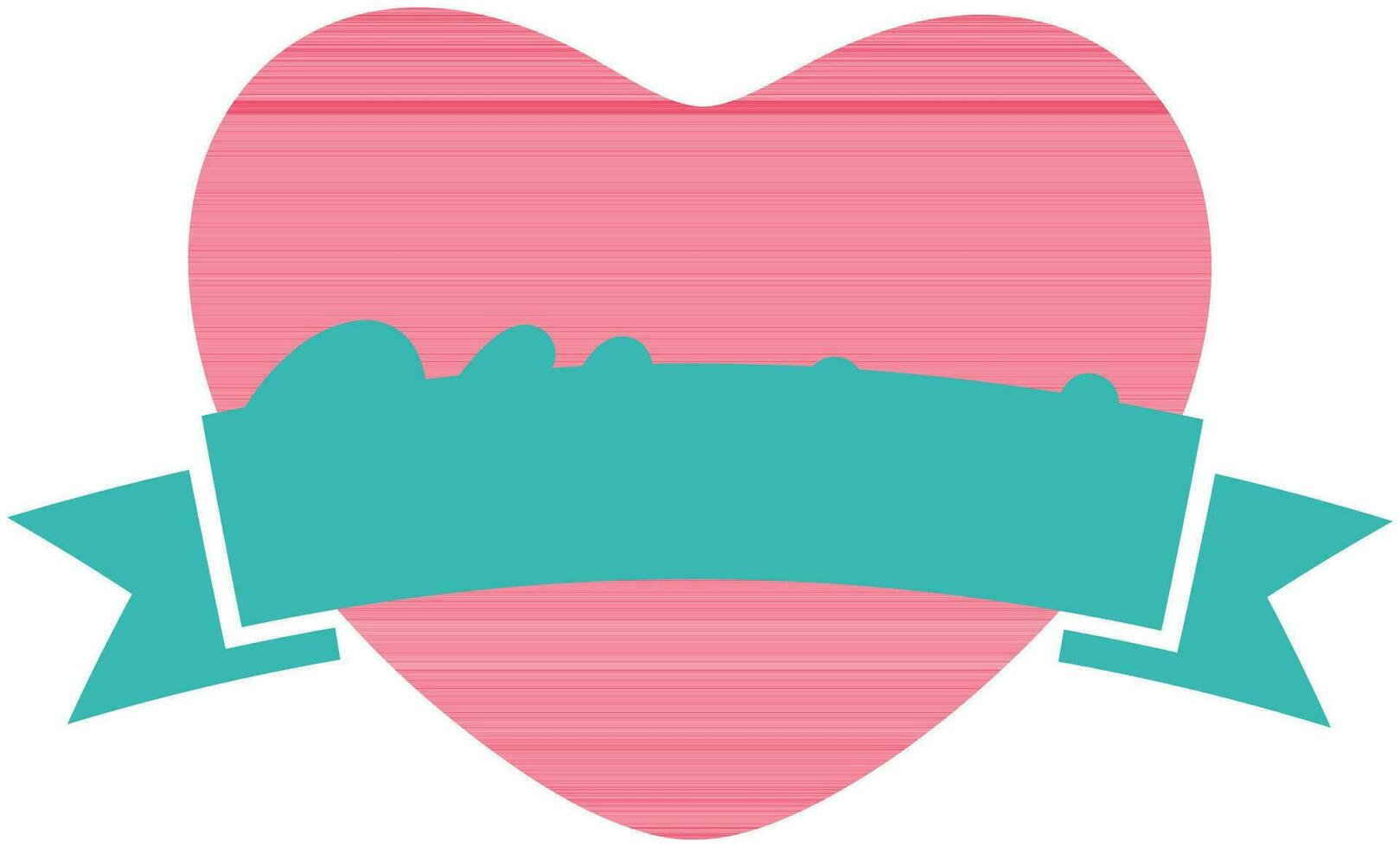 Pink Heart with blank ribbon for Love concept. vector