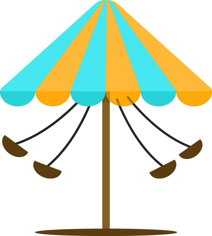 Illustration of merry-go-round or carousel. vector