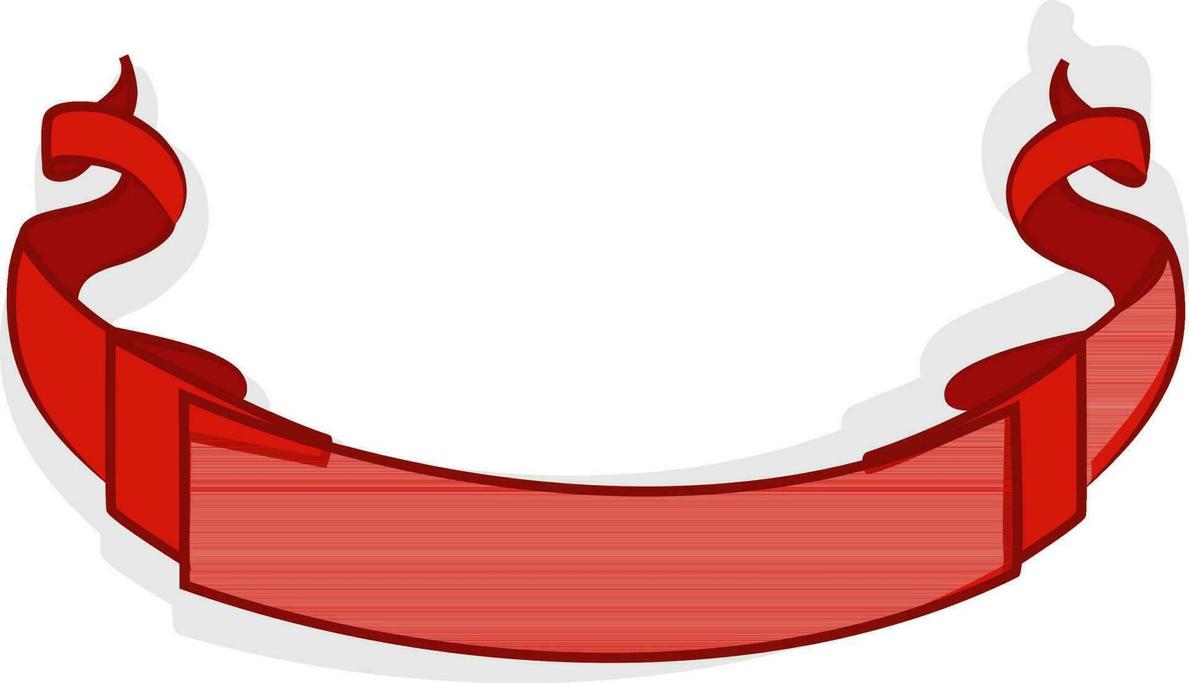 Vector sign or symbol of ribbon in red color.