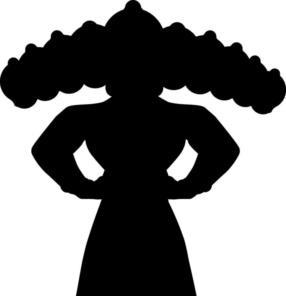 Silhouette of Ravana with ten heads, Dussehra concept. vector