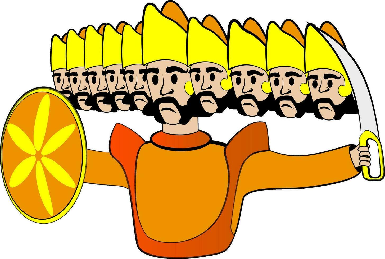 Statue of Ravana for Dussehra Festival celebration. vector