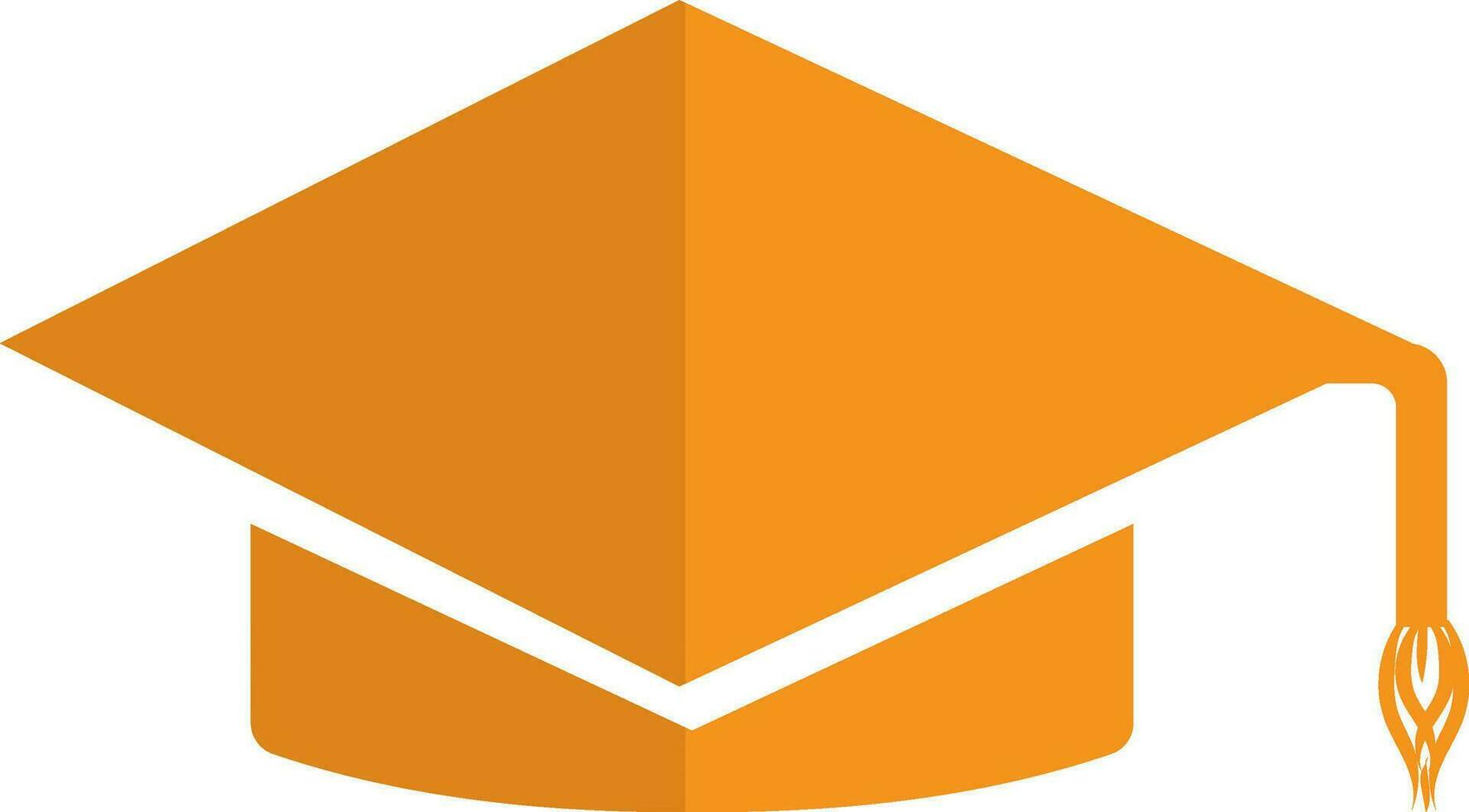 Illustration of university graducation hat icon with half shadow. vector