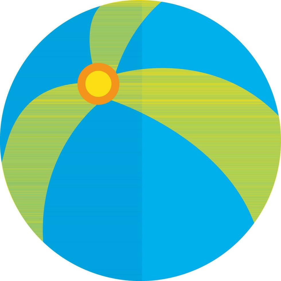 Illustration of beach ball icon with half shadow. vector