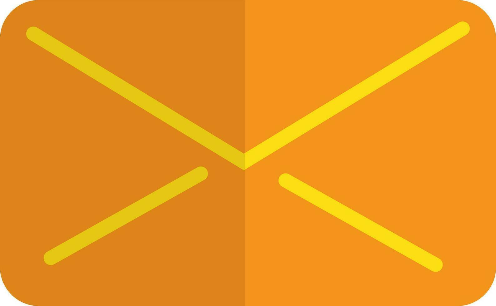 Orange color of new mail envelope icon with half shadow. vector