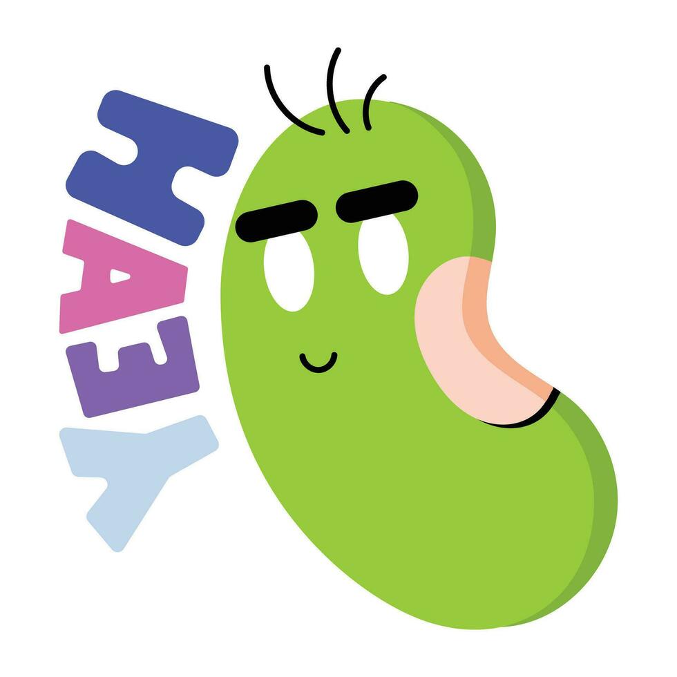 Trendy Bean Emoji vector