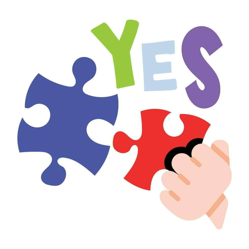 Trendy Solving Puzzle vector