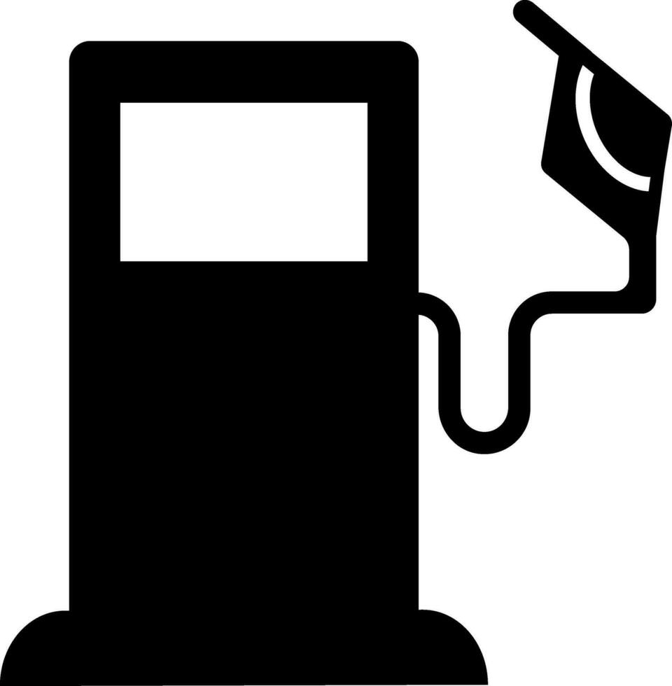 Black and white gas station. vector