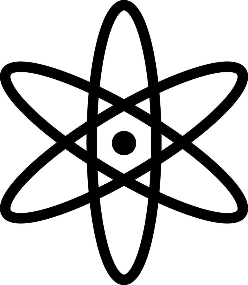 Illustration of atom icon in black color. vector